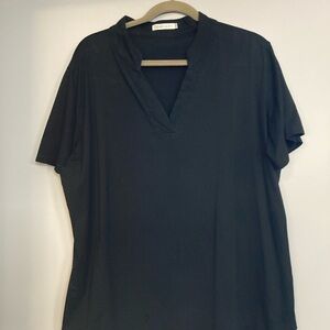 Black V-Neck Blouse